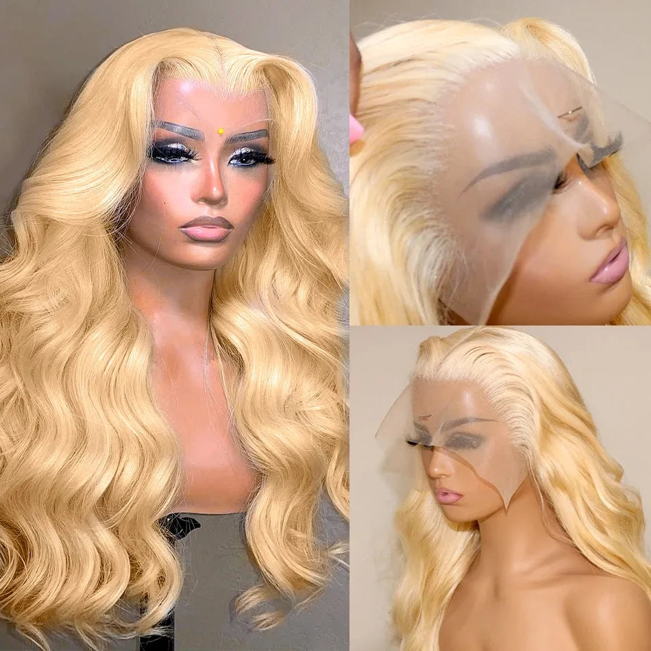 100% Virgin Blonde 613 Body Wave Human Hair Frontal Wigs