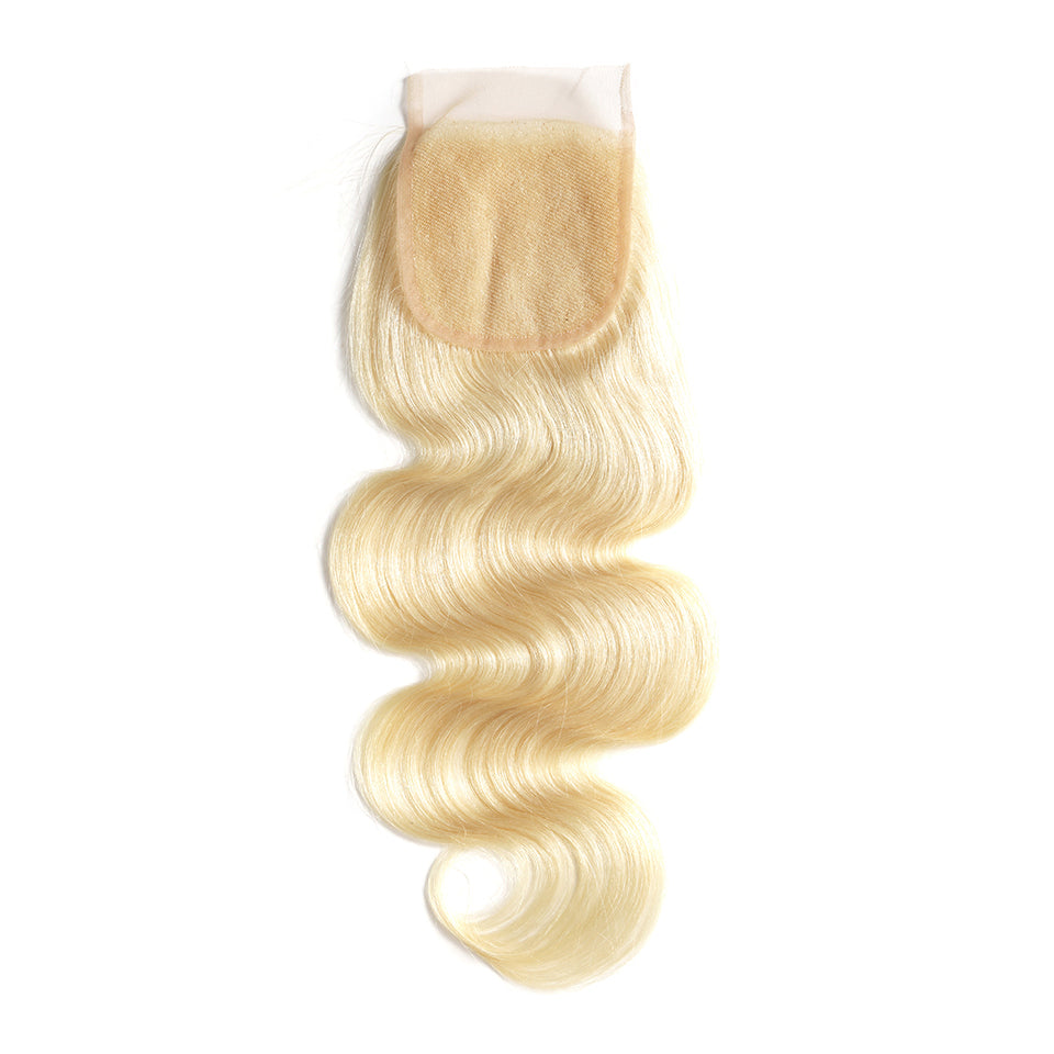 100% Virgin Blonde 613 Body Wave Human Hair Closures