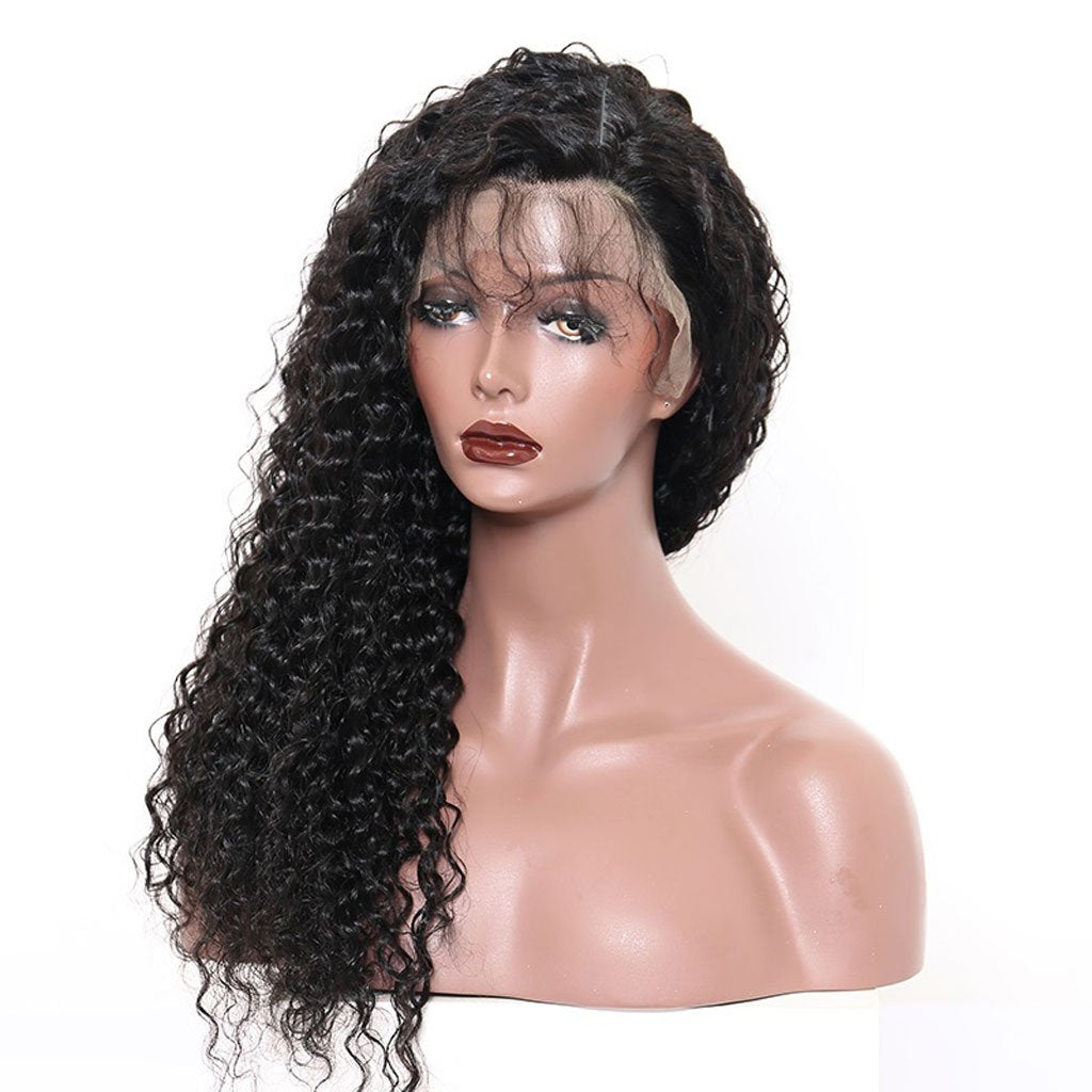 Virgin Deep Curl Human Hair Lace Frontal Wigs