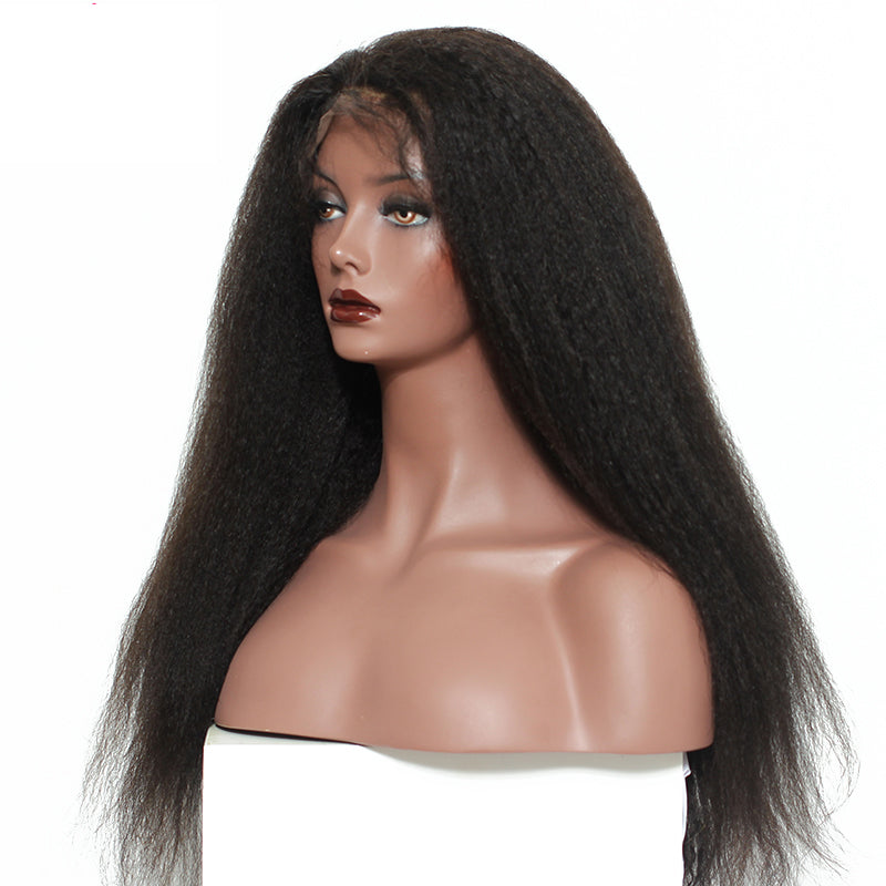 Virgin Kinky Straight Human Hair Lace Frontal Wigs
